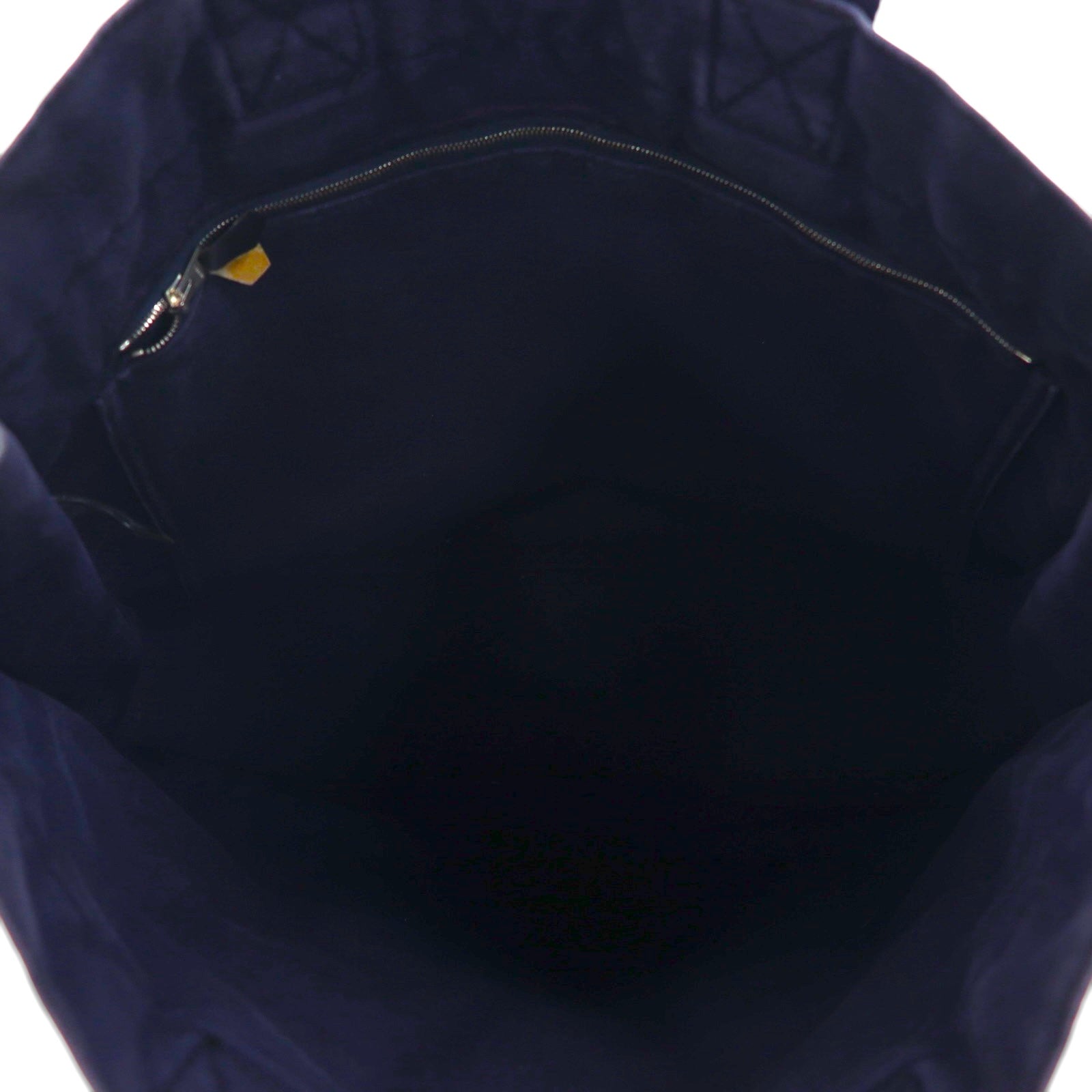 HERMES Foul Tou MM Tote Bag, Navy Canvas, Two-Tone, Made in France