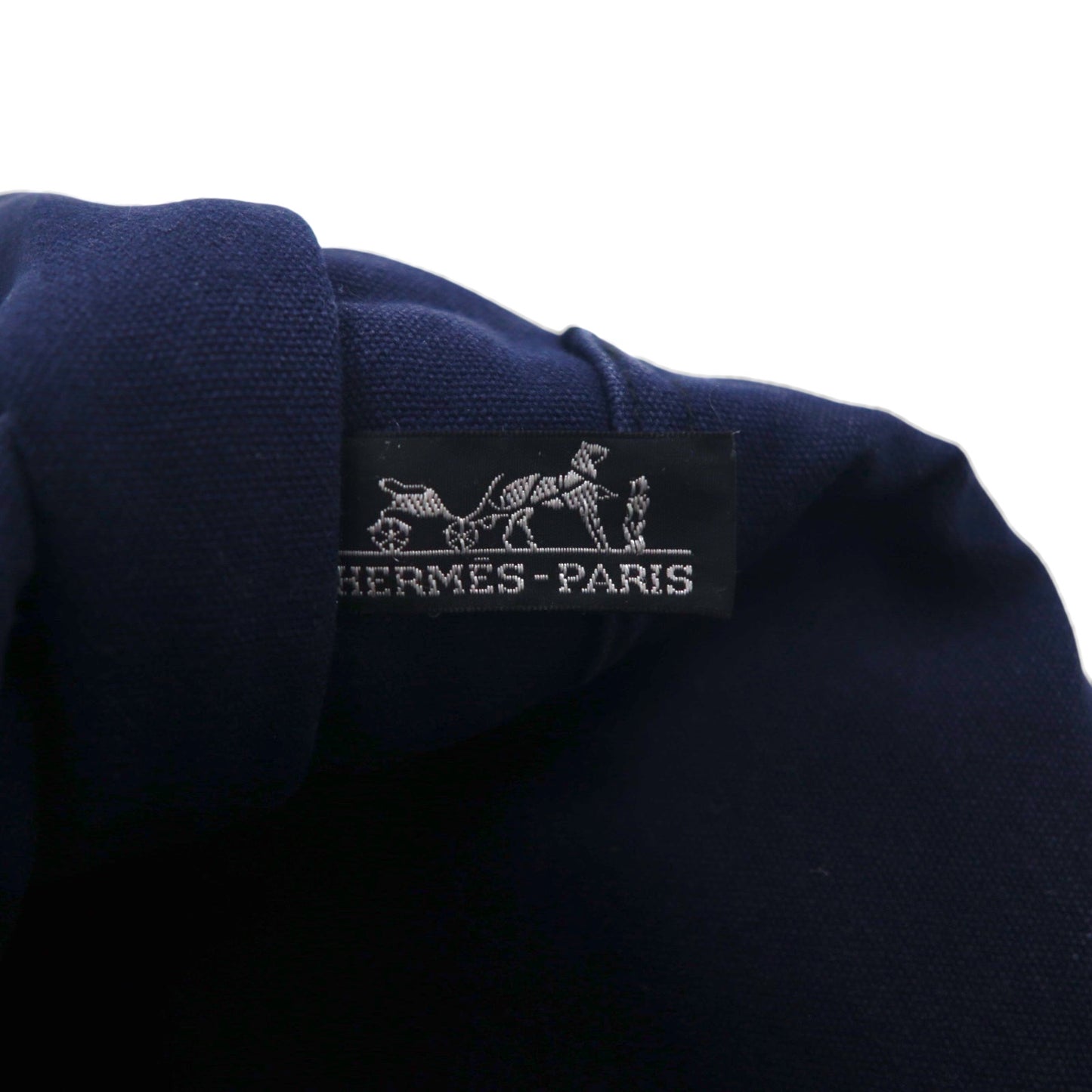 HERMES フールトゥMM トートバッグ ネイビー キャンバス バイカラー フランス製