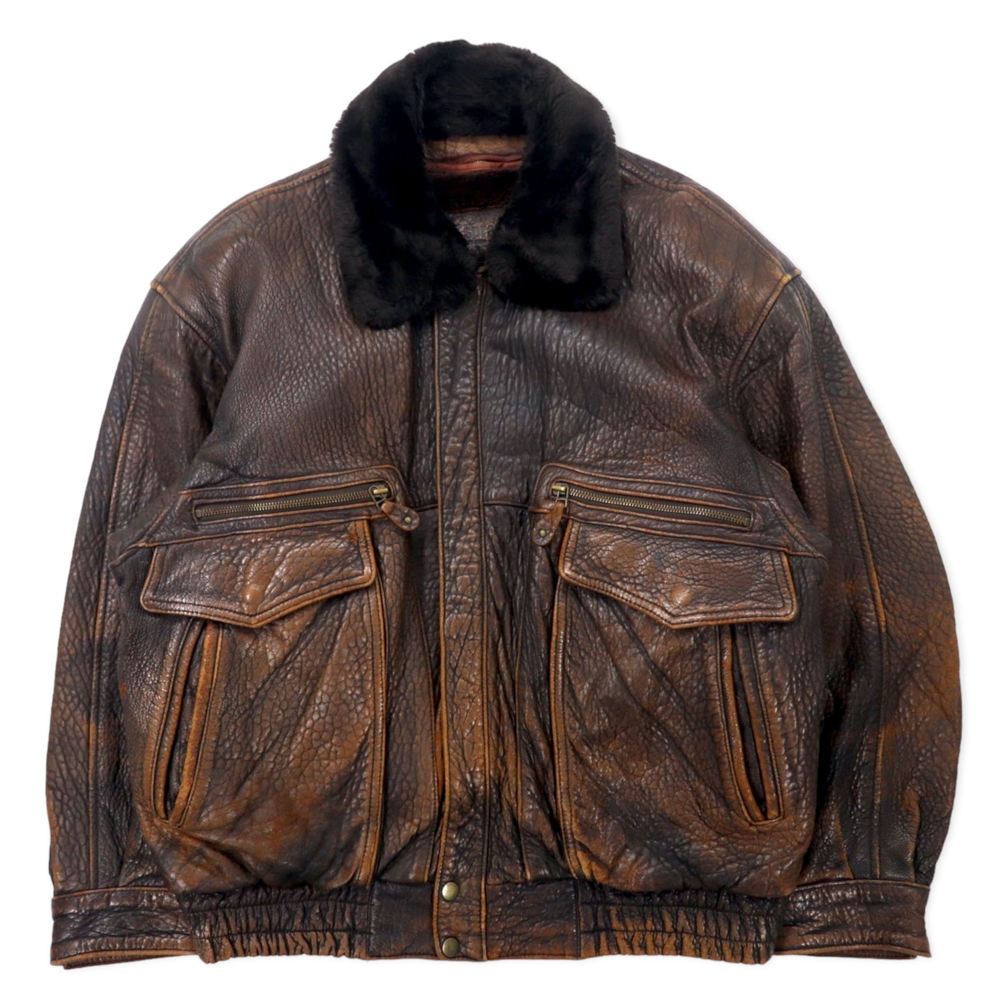 SPRAZZO 90's G-1 Leather Flight Jacket L Brown Sheep Leather 