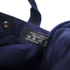 HERMES Foul Tou MM Tote Bag, Navy Canvas, Two-Tone, Made in France