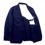 COMME des GARCONS HOMME 3B Tailored Jacket M Navy Stripe Polyester Cotton HM-J027 Made in Japan