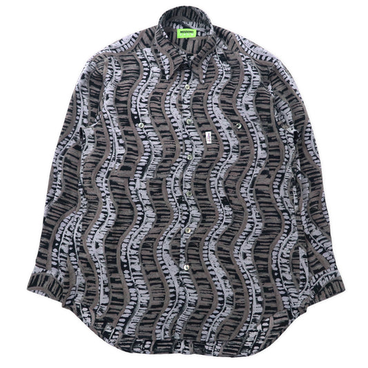 日本然リトテ-古着オンライン-MISSONI CLUB 総柄 ポリシャツ L グレー ポリエステル-Missoni Club Patterned poly shirt L gray polyester