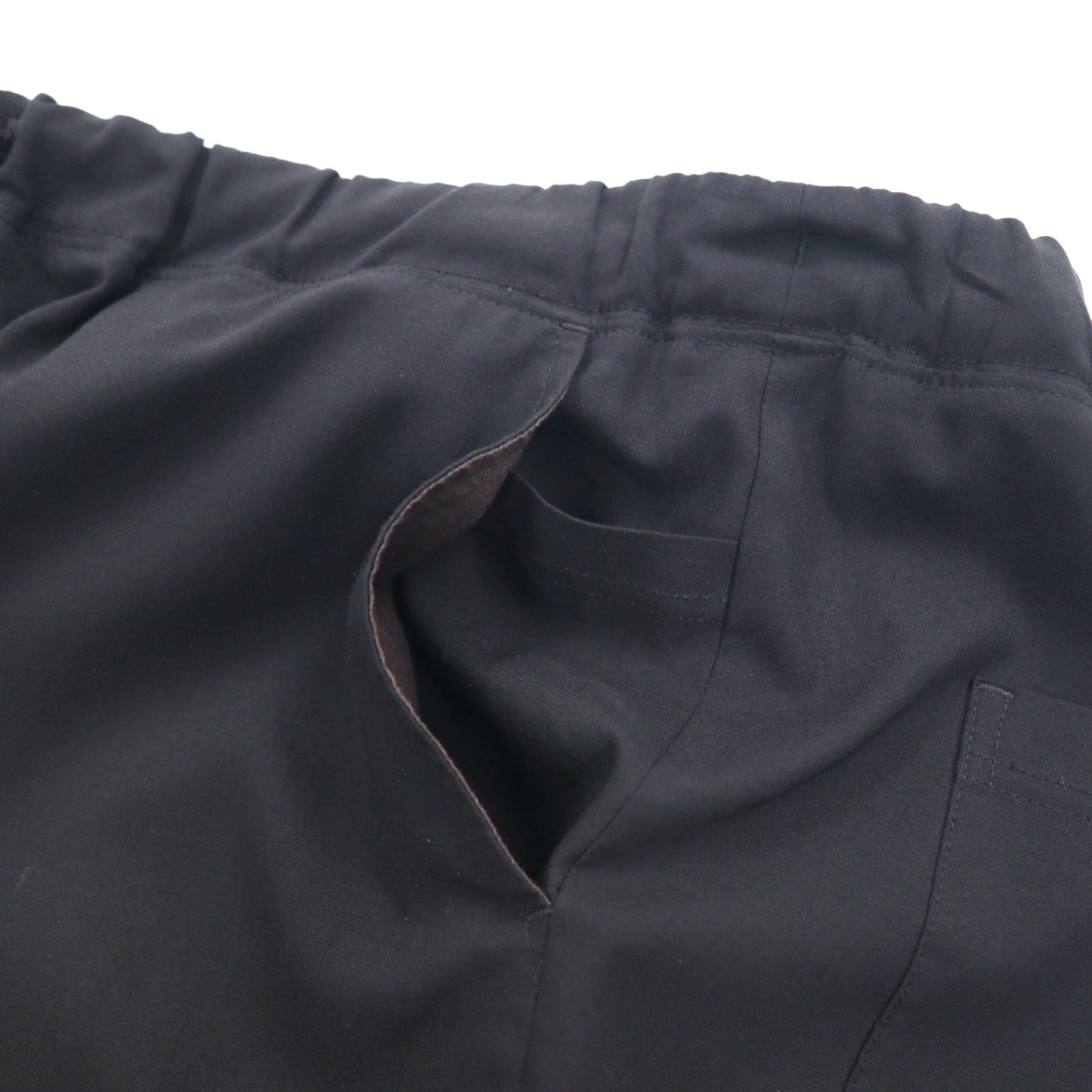 meanswhile ワイド イージーパンツ Dry Smooth Easy PT スラックス L ブラック Reflax ポリエステル ドローコード