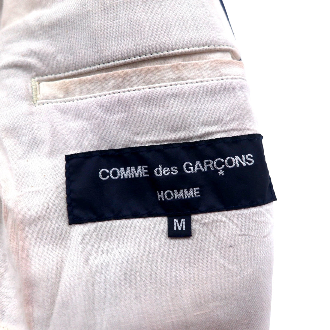 COMME des GARCONS HOMME 3B Tailored Jacket M Navy Stripe Polyester Cotton HM-J027 Made in Japan