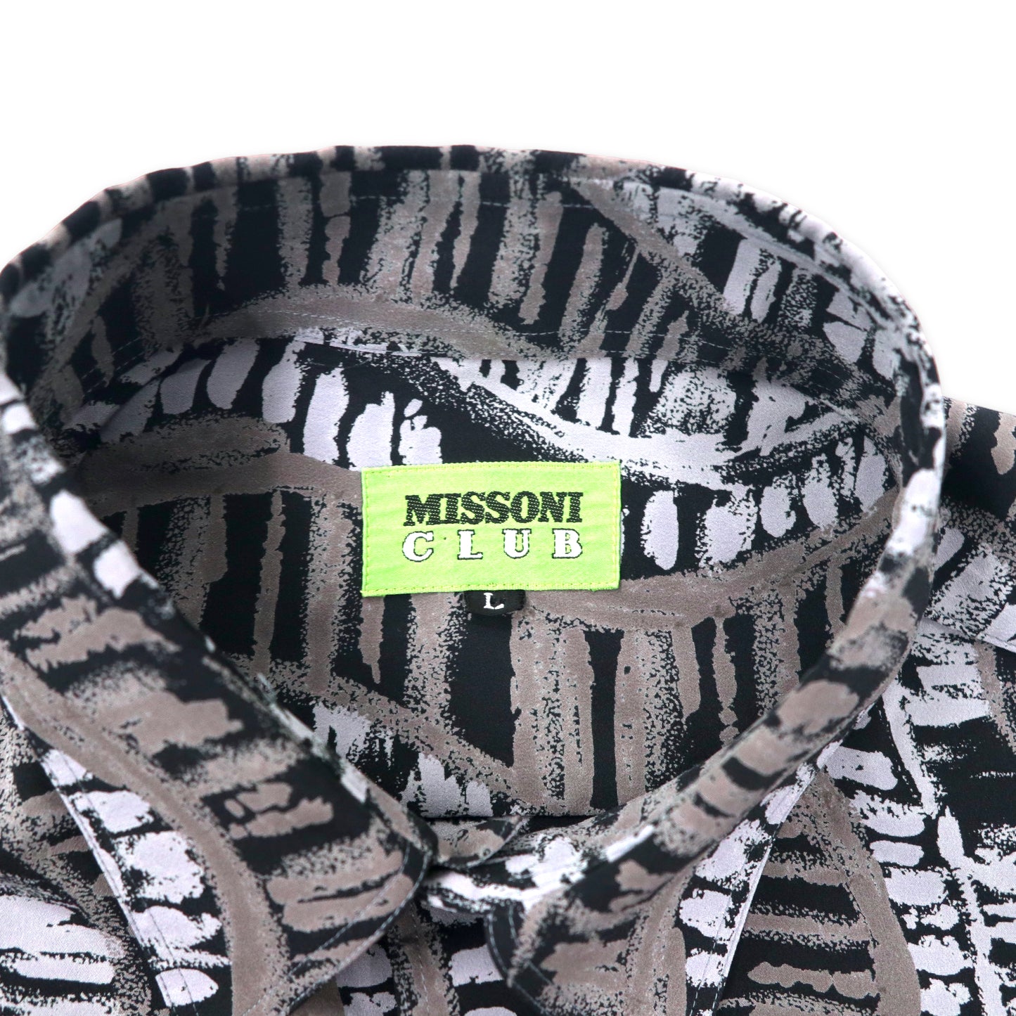 MISSONI CLUB 総柄 ポリシャツ L グレー ポリエステル