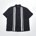 CUBAVERA Line Design Cuban Shirt, XL, Black, Rayon and Polyester