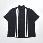 CUBAVERA Line Design Cuban Shirt, XL, Black, Rayon and Polyester