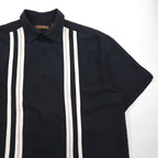 CUBAVERA Line Design Cuban Shirt, XL, Black, Rayon and Polyester
