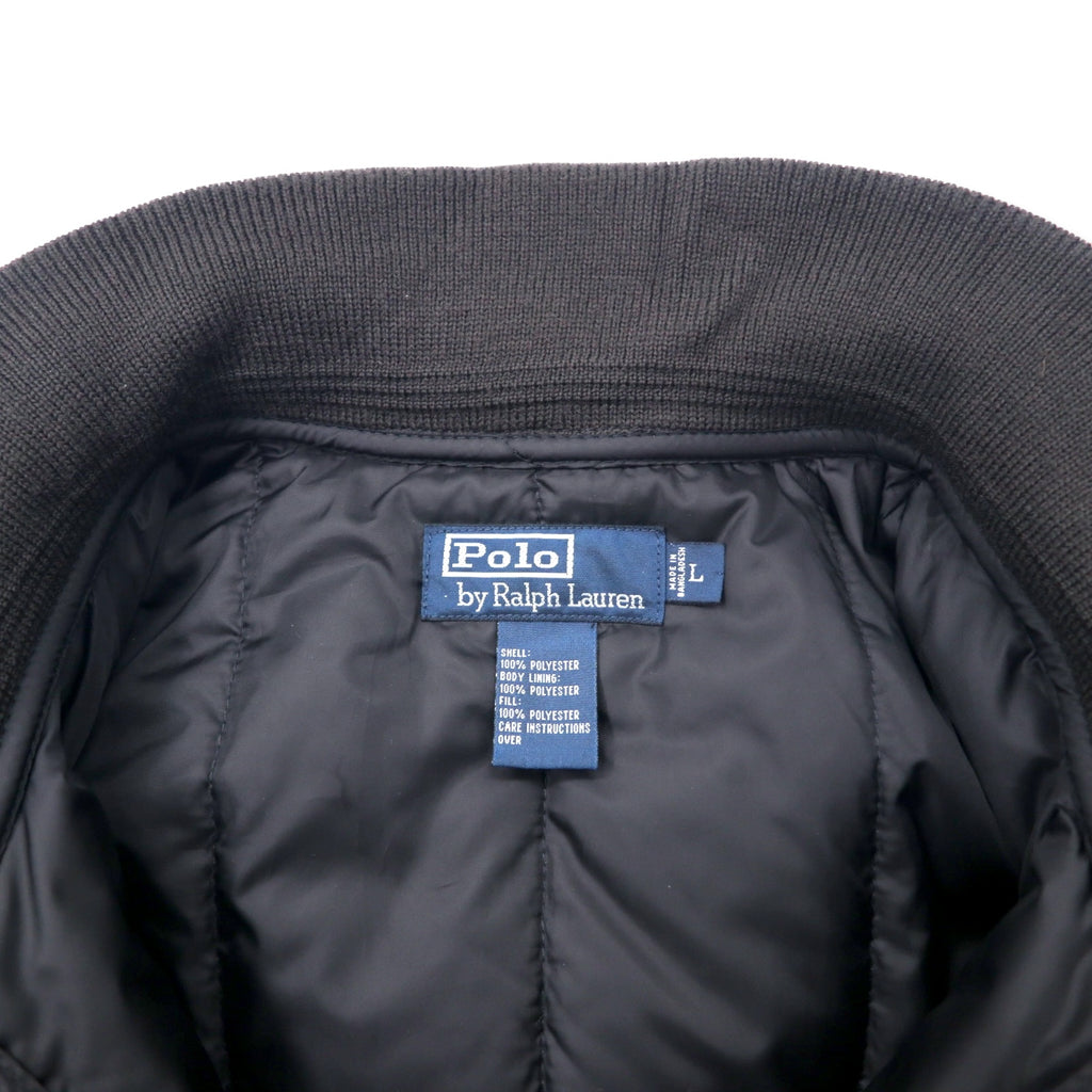 Polo by Ralph Lauren 3WAY Down Jacket, Padded, L, Black, Polyester, Removable Quilted Liner, Removable Parka, TROOPER JACKET