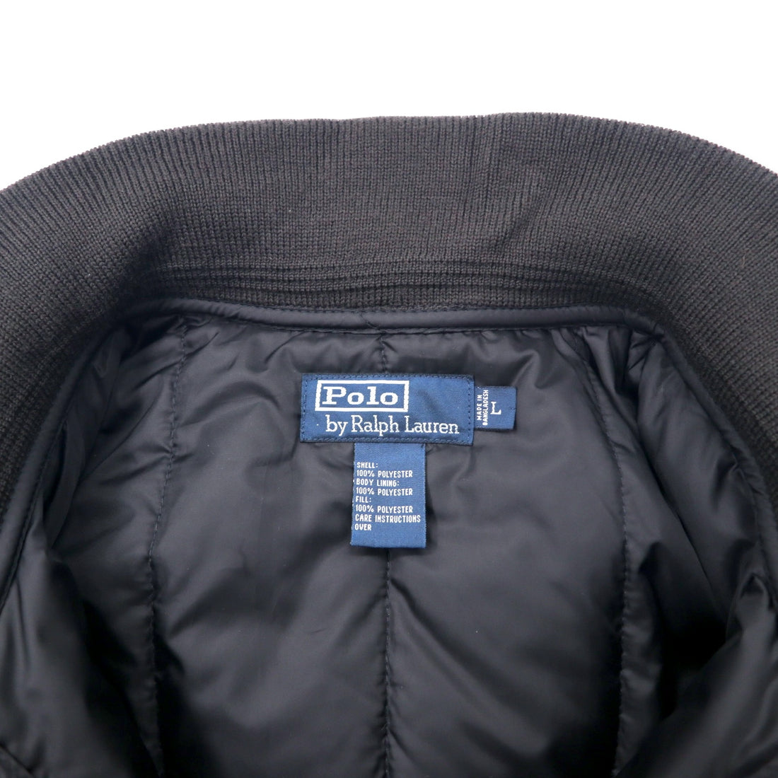 Polo by Ralph Lauren 3WAY Down Jacket, Padded, L, Black, Polyester, Removable Quilted Liner, Removable Parka, TROOPER JACKET