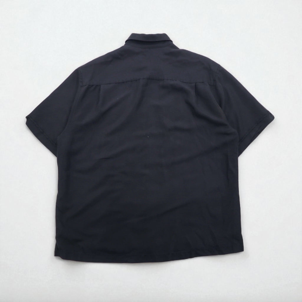 CUBAVERA Line Design Cuban Shirt, XL, Black, Rayon and Polyester