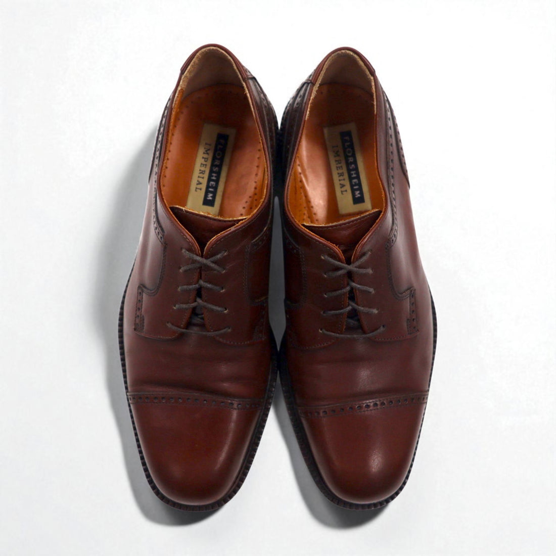 FLORSHEIM Imperial Made in Italy Straight Tip Dress Shoes 27cm Brown Leather 93681