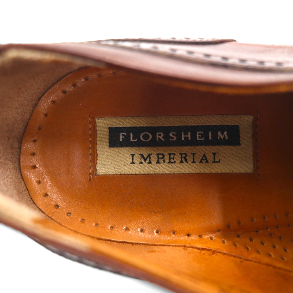 FLORSHEIM Imperial Made in Italy Straight Tip Dress Shoes 27cm Brown Leather 93681