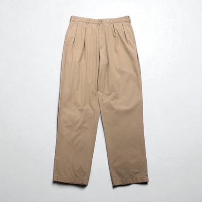 POLO GOLF RALPH LAUREN 90年代 2タック ワイド チノパンツ L ベージュ コットン