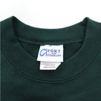 PORT &amp; COMPANY College Print Sweatshirt XL Green Fleece Lined Arch Logo MARINER Made in Honduras