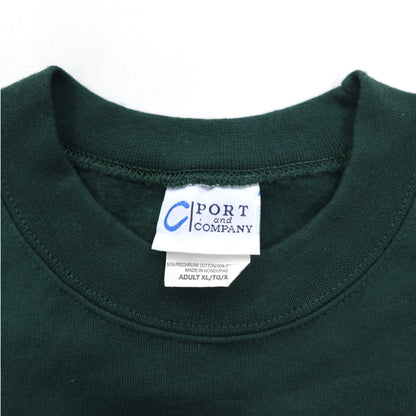 PORT & COMPANY カレッジプリント スウェット XL グリーン 裏起毛 アーチロゴ MARINER ホンジュラス製