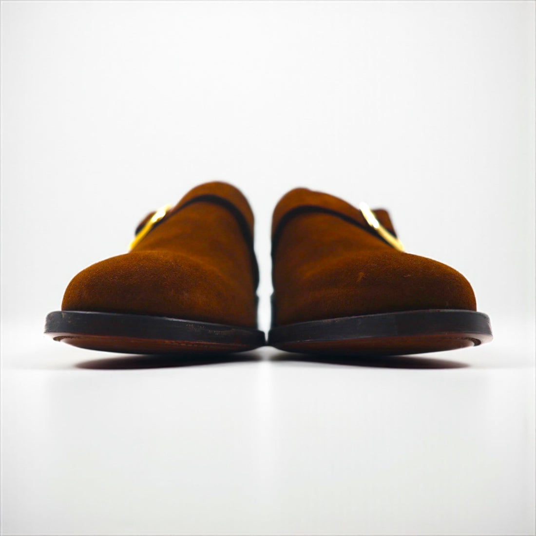 Loake British-made monk strap dress shoes, size 28cm, suede, brass buckle, R404DS, unused, Goodyear welt construction