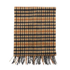 DAKS Old Cashmere Blend Scarf Beige Check Wool OMU KAWABE