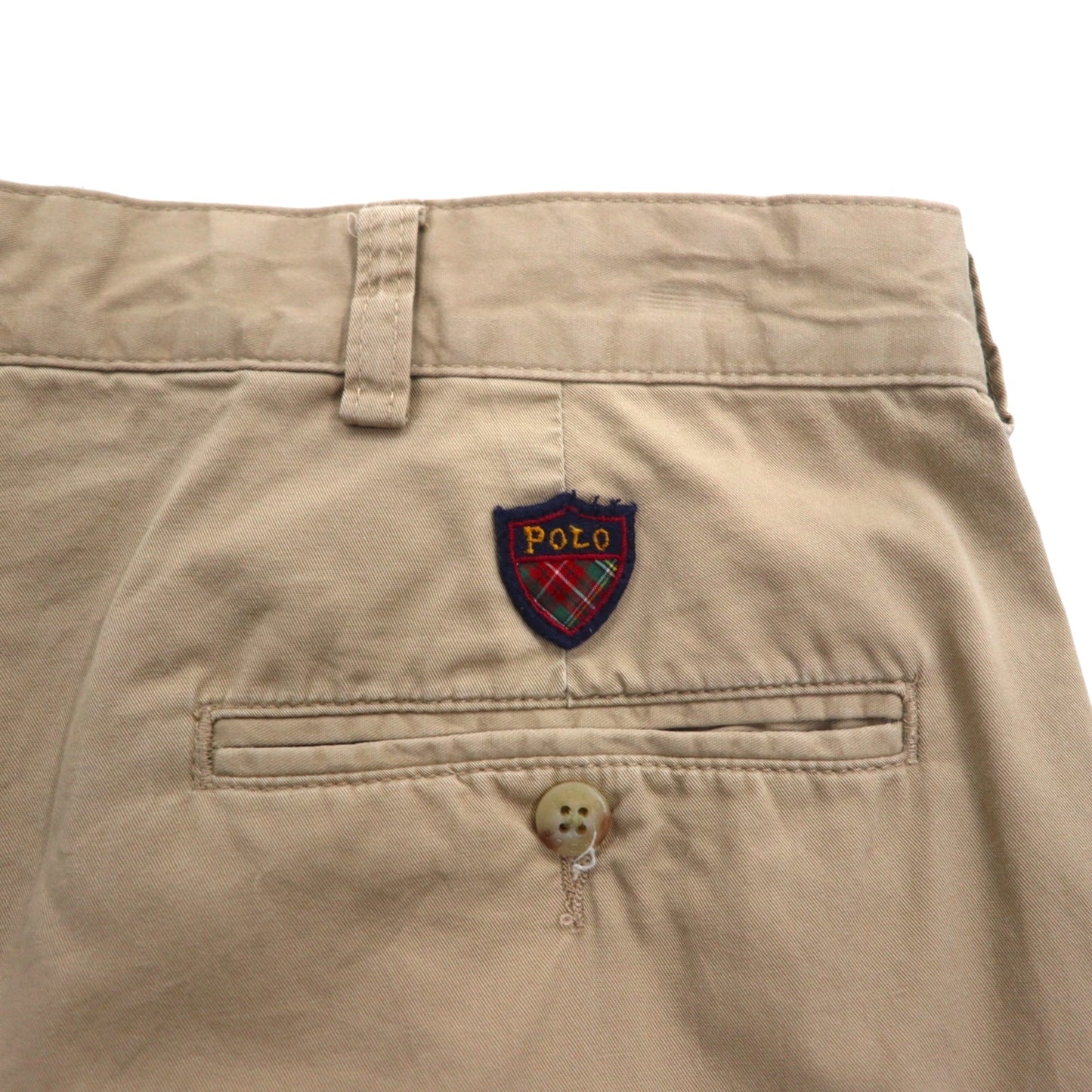 POLO GOLF RALPH LAUREN 90年代 2タック ワイド チノパンツ L ベージュ コットン