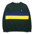 POLO RALPH LAUREN Crewneck Sweatshirt M Green Color Block Small Pony Embroidery