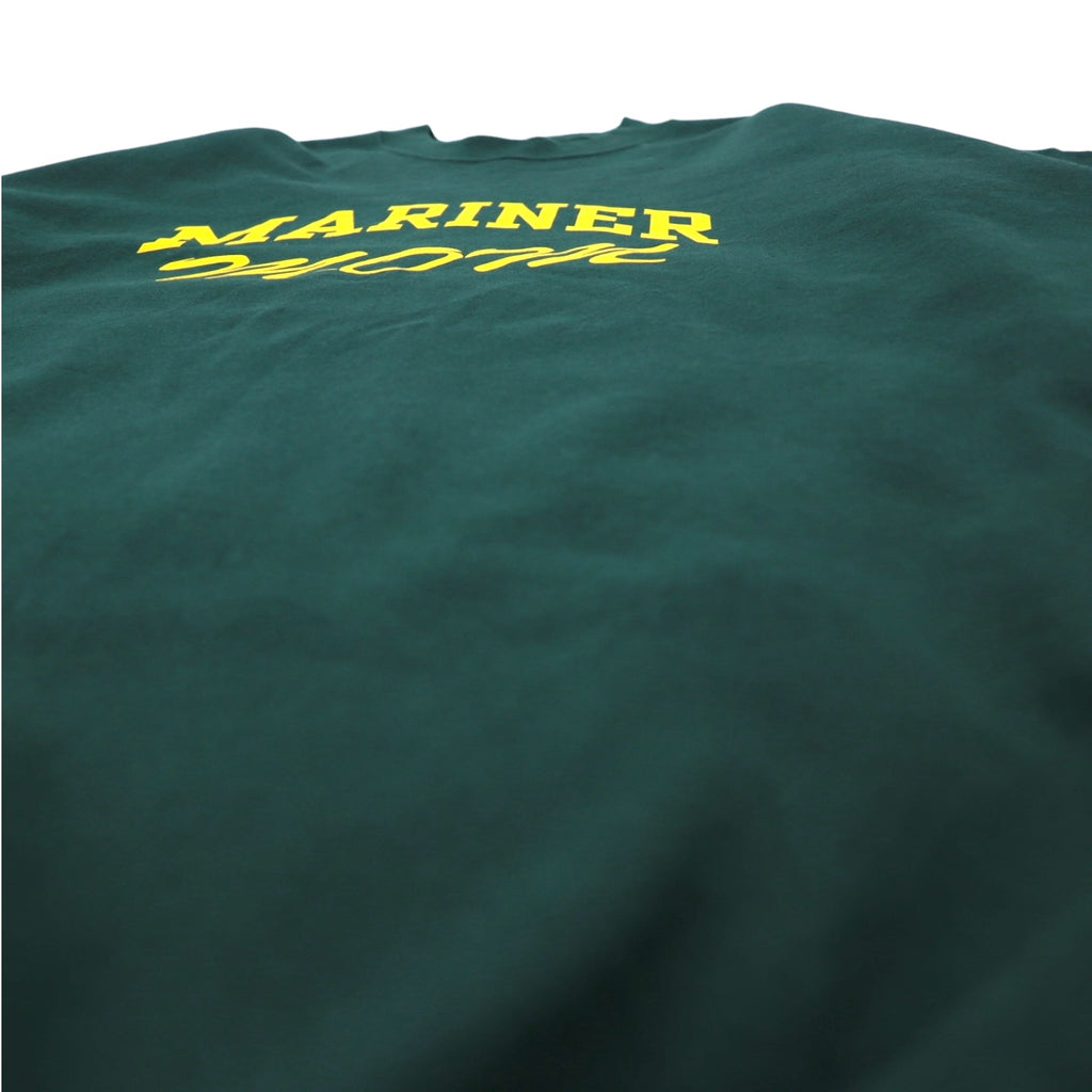 PORT &amp; COMPANY College Print Sweatshirt XL Green Fleece Lined Arch Logo MARINER Made in Honduras