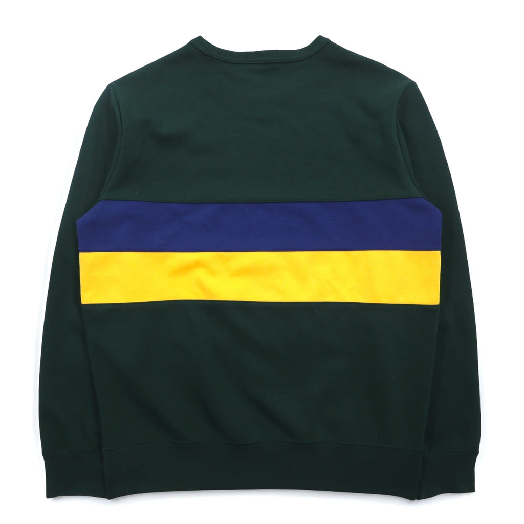 POLO RALPH LAUREN Crewneck Sweatshirt M Green Color Block Small Pony Embroidery