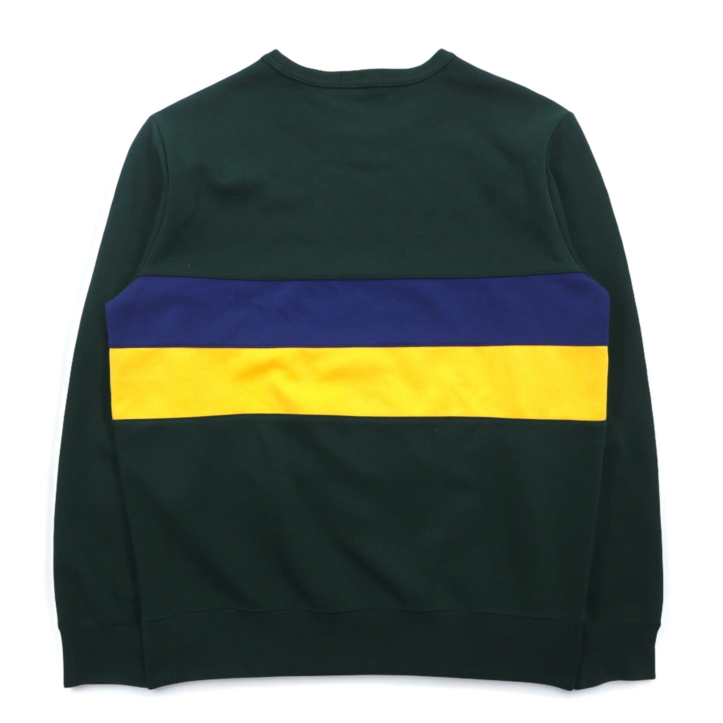 POLO RALPH LAUREN クルーネック スウェット M グリーン カラーブロック スモールポニー刺繍