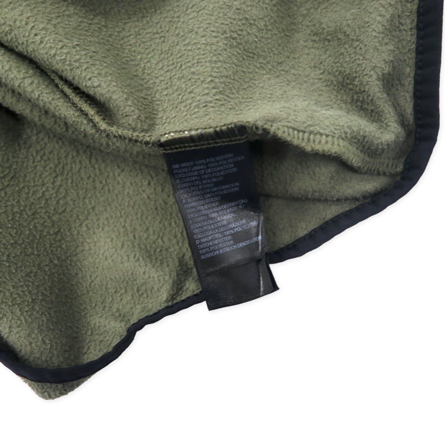 THE NORTH FACE フルジップ フリースジャケット フーディー XL ブラック カーキ ポリエステル ワンポイントロゴ刺繍