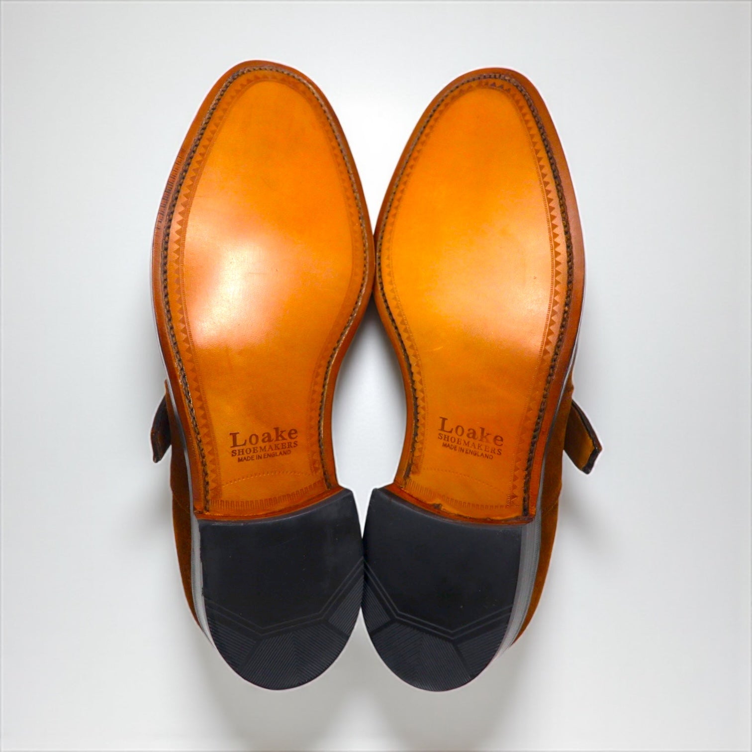 Loake British-made monk strap dress shoes, size 28cm, suede, brass buckle, R404DS, unused, Goodyear welt construction