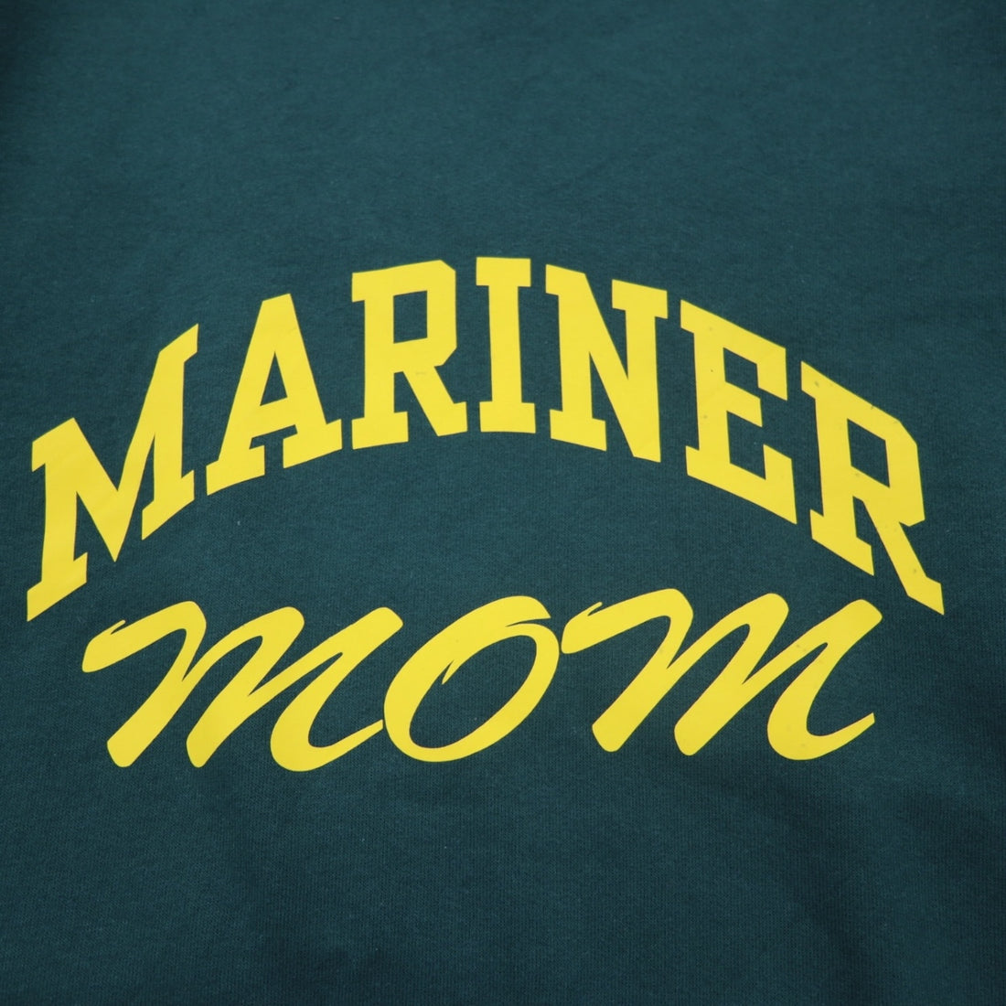 PORT &amp; COMPANY College Print Sweatshirt XL Green Fleece Lined Arch Logo MARINER Made in Honduras