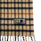 DAKS Old Cashmere Blend Scarf Beige Check Wool OMU KAWABE