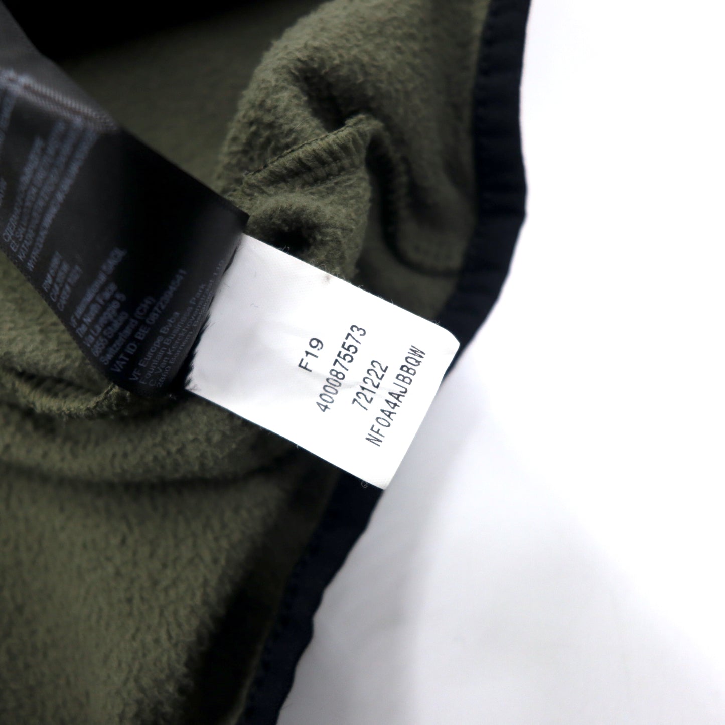 THE NORTH FACE フルジップ フリースジャケット フーディー XL ブラック カーキ ポリエステル ワンポイントロゴ刺繍