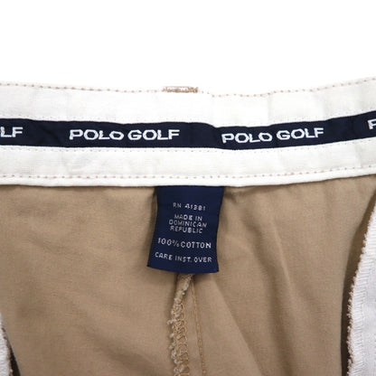 POLO GOLF RALPH LAUREN 90年代 2タック ワイド チノパンツ L ベージュ コットン