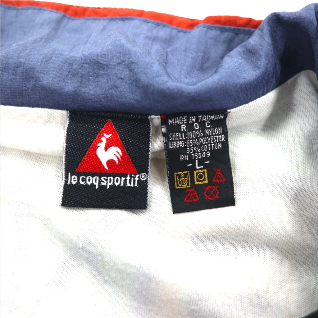 le coq sportif 90年代 総柄 ナイロンジャケット ジャージ L マルチカラー ブラック