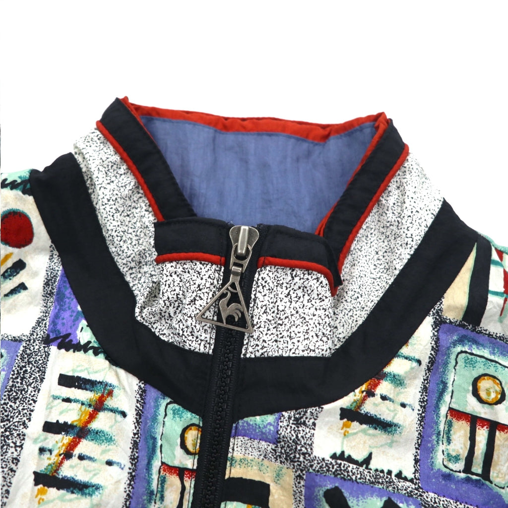 le coq sportif 90年代 総柄 ナイロンジャケット ジャージ L マルチカラー ブラック