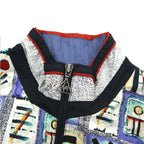 le coq sportif 90年代 総柄 ナイロンジャケット ジャージ L マルチカラー ブラック