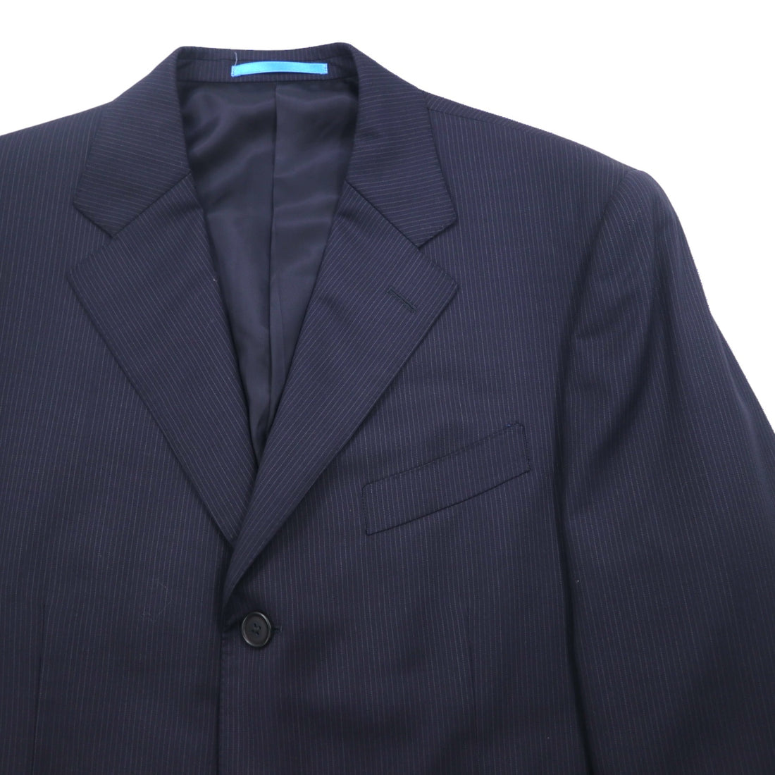 LANVIN en Bleu 3B Suit Set Up L Navy Striped Wool Made in Japan