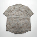 Sean John 00年代 総柄 ビッグサイズ 半袖シャツ 2XL ベージュ コットン チェック 胸ポケット