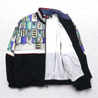 le coq sportif 90年代 総柄 ナイロンジャケット ジャージ L マルチカラー ブラック
