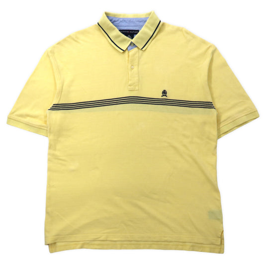 TOMMY HILFIGER ポロシャツ XXL イエロー コットン ワンポイントロゴ ビッグサイズ