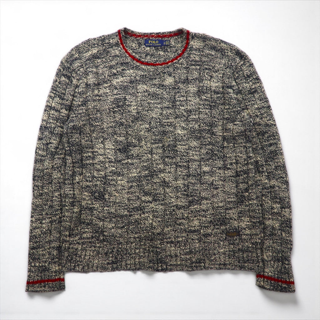 Polo Ralph Lauren ローゲージ ニット クルーネック セーター L ミックス グレー コットン