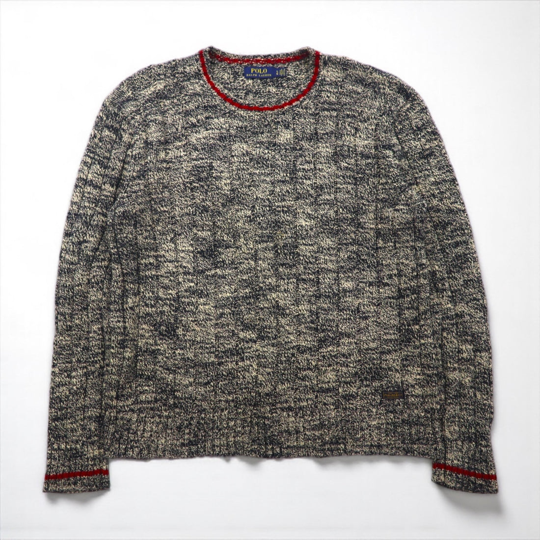 Polo Ralph Lauren ローゲージ ニット クルーネック セーター L ミックス グレー コットン