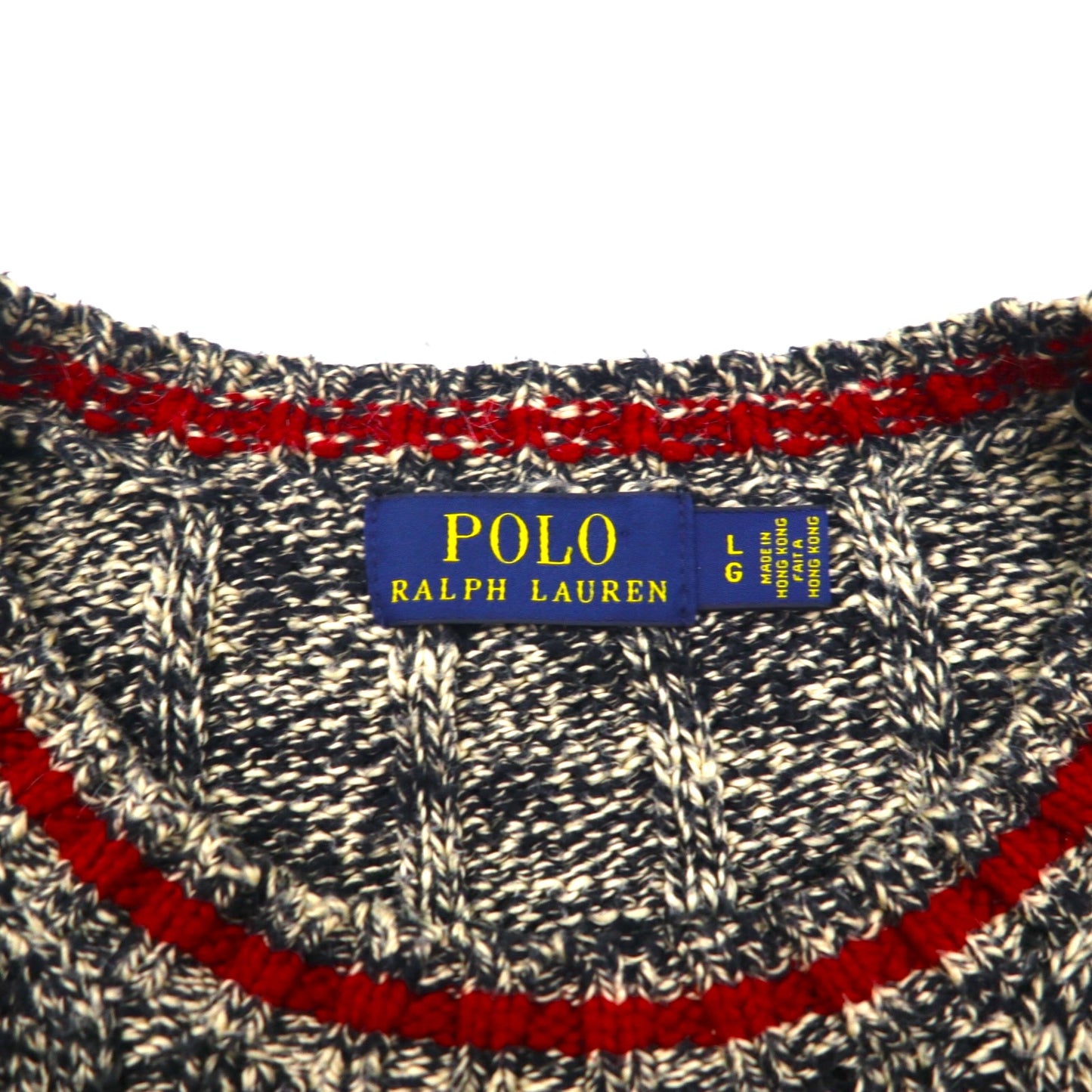 Polo Ralph Lauren ローゲージ ニット クルーネック セーター L ミックス グレー コットン