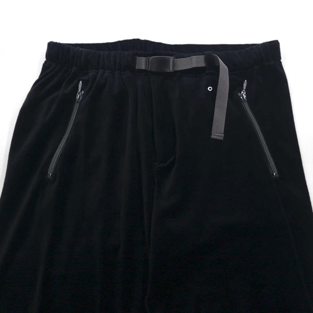 POST O'ALLS EZ TOP Velour Easy Pants, Size L, Black, 3602-V3, Made in Japan