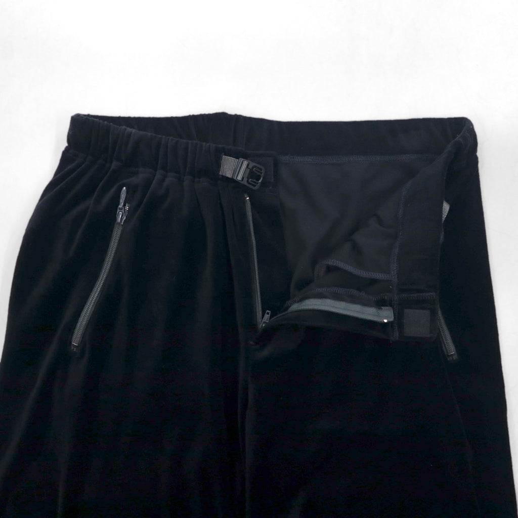 POST O'ALLS EZ TOP Velour Easy Pants, Size L, Black, 3602-V3, Made in Japan