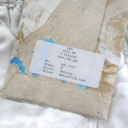 Leh 24AW コットンスモーキング Smocking One Tuck Slacks ペインターパンツ M ホワイト 刺繍 1033