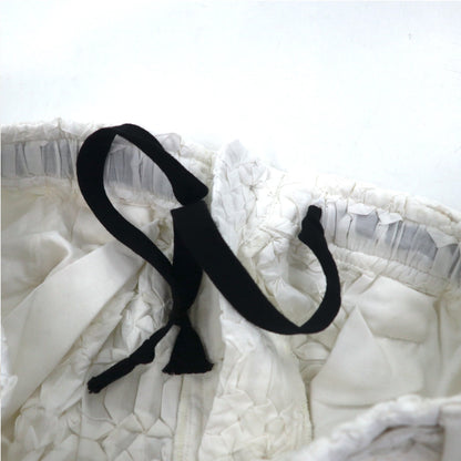 Leh 24AW コットンスモーキング Smocking One Tuck Slacks ペインターパンツ M ホワイト 刺繍 1033