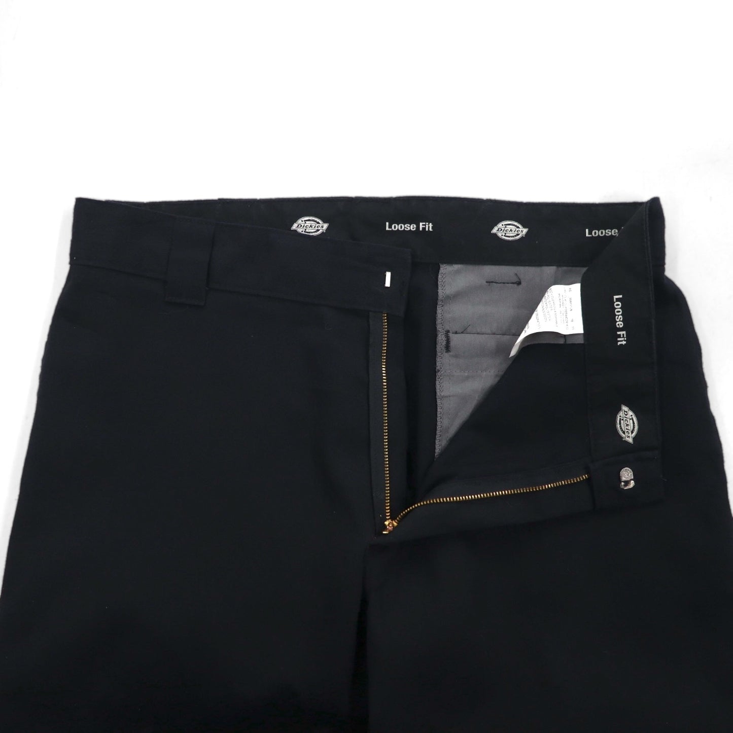 Dickies ルーズフィット LOOSE FIT ダブルニー ワークパンツ チノパンツ L ブラック 85283FBK メキシコ製