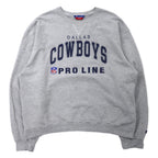日本然リトテ-古着オンライン-Champion フットボール プリント スウェット XL グレー コットン NFL DALLAS COWBOYS 前V ビッグサイズ-Champion Football Print Sweatshirt XL Gray Cotton NFL DALLAS COWBOYS Former V Big Size
