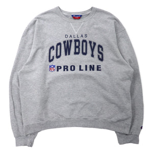 Champion フットボール プリント スウェット XL グレー コットン NFL DALLAS COWBOYS 前V ビッグサイズ